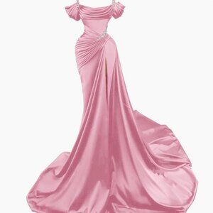 Bubble gum Pink Off the Shoulder dress